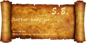 Saffer Beáta névjegykártya