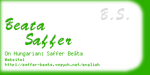 beata saffer business card
